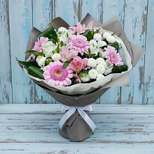 Букет цветов из:  Герберы, Альстромерии и Хризантемы в Рышково