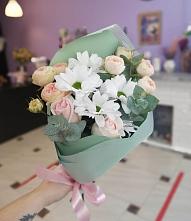 Букет цветов из:  Хризантемы и Розы #REPLACE_PRED# Рышково