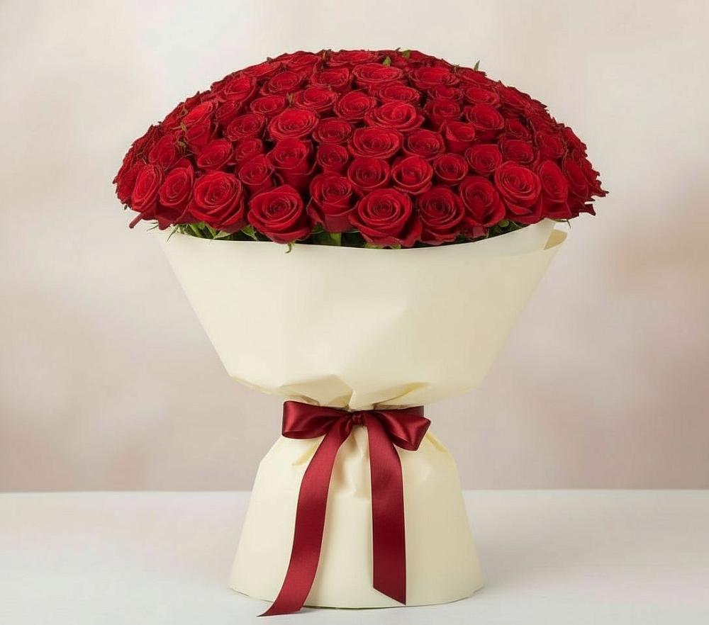 Букет 101 Красная роза Милано в Рышково