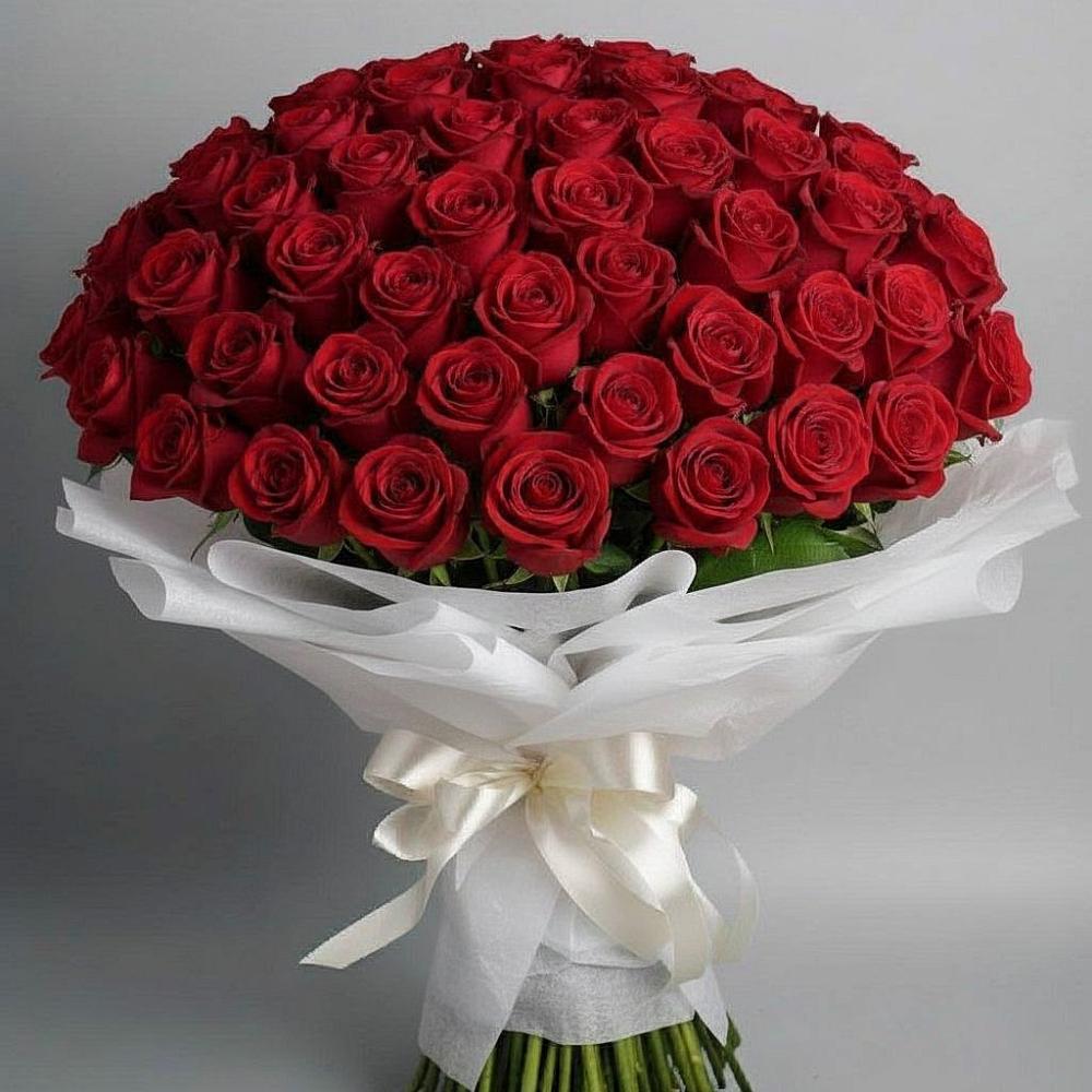 Букет 101 Красная роза Блэк Мэджик в Рышково