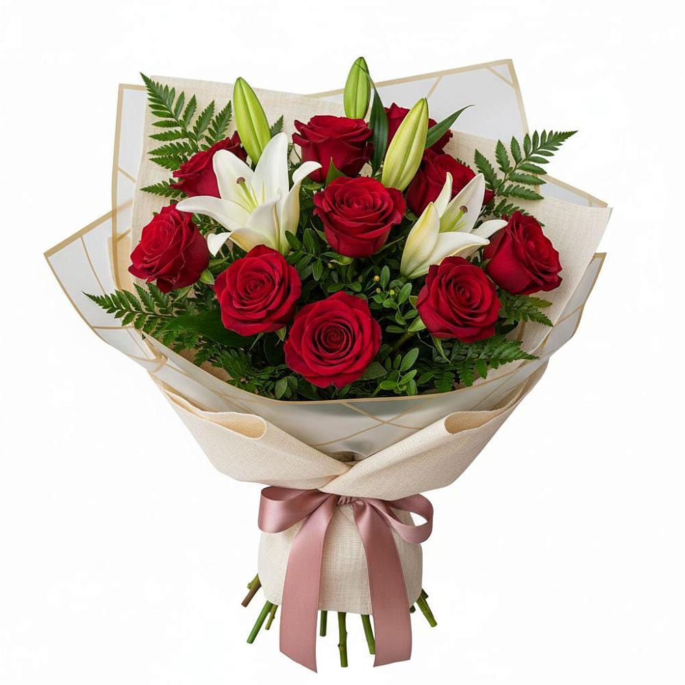 Букет цветов из: Лилии и Розы в Рышково