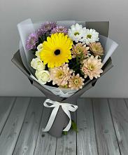 Букет цветов из:  Розы, Герберы и Хризантемы #REPLACE_PRED# Рышково