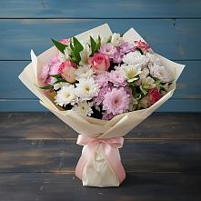 Букет цветов из:  Хризантемы, Альстромерии и Розы #REPLACE_PRED# Рышково