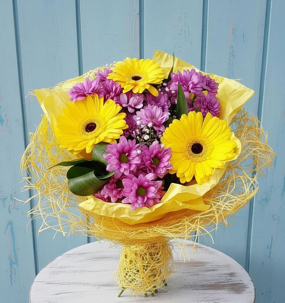 Букет цветов из: Хризантемы и Герберы в Рышково