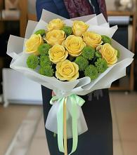 Букет цветов из:  Хризантемы и Розы #REPLACE_PRED# Рышково