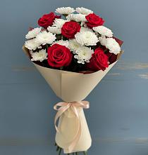 Букет цветов из:  Розы и Хризантемы #REPLACE_PRED# Рышково
