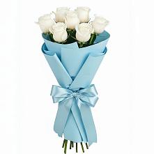 Букет 7 белых роз Проуд в Рышково