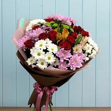 Букет цветов из:  Розы, Хризантемы и Альстромерии в Рышково