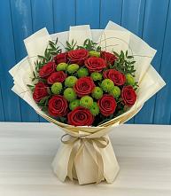 Букет цветов из:  Розы и Хризантемы в Рышково