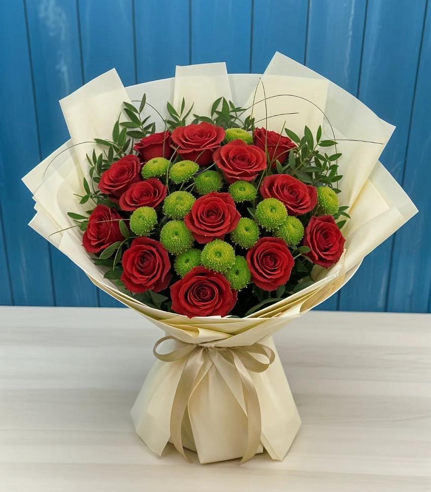 Букет цветов из: Розы и Хризантемы в Рышково