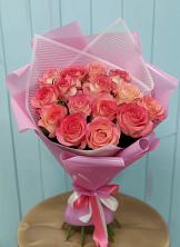 Букет 15 Розовых роз Равель в Рышково